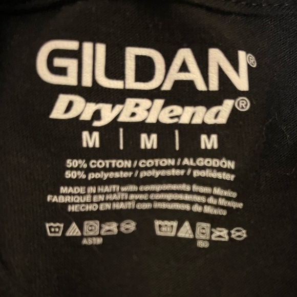 GILDAN Dry Blend ‘Proximity Rule’ Cotton Blend Black T-shirt Medium - Picture 2 of 2